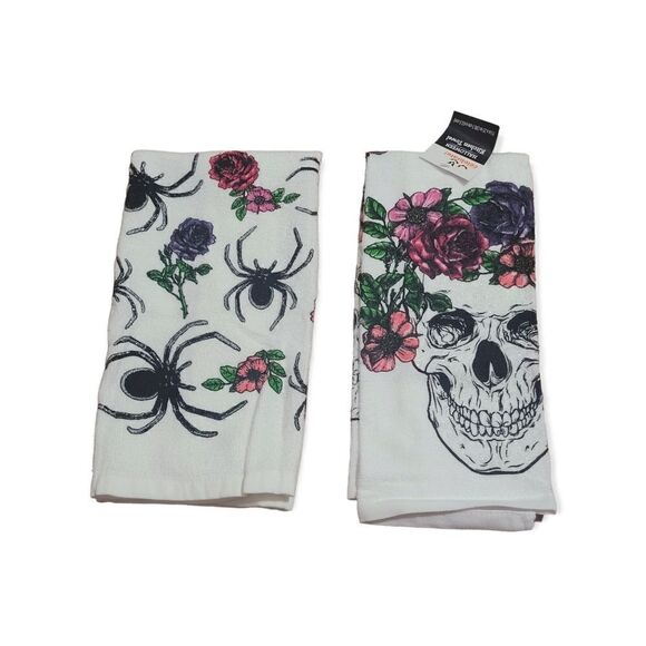 Skull kitchen towel set with pot holderb - Picture 2 of 2
